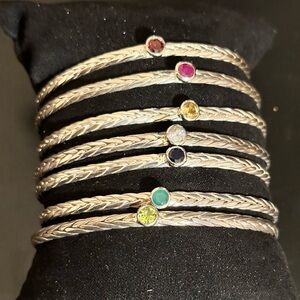 Rustic Cuff 925 Silver Set of 7